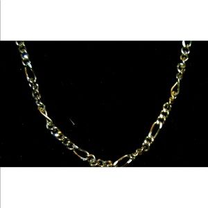 14K White Gold Plated Figaro 18” Chain 3MM